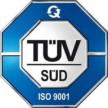 حصلت SUNRISE على شهادة ISO9001 من قبل TUV
